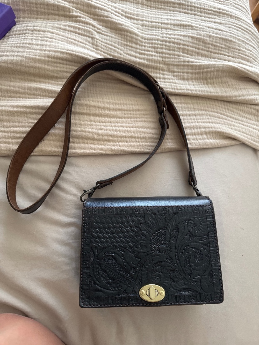 Black Leather bag from Mexico
